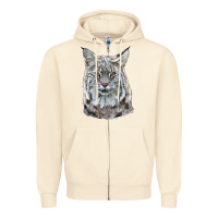 Sandshell Bobcat Head Zipper Hoodie - LillyAllenDesigns