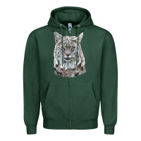 Sports Green Bobcat Head Zipper Hoodie - LillyAllenDesigns