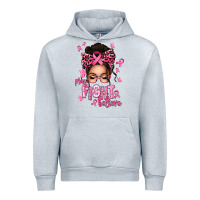 Heather Grey pray fight believe breast cancer afro messy bun Urban Hoodie - texasbilliewilder