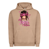 Pigment Burro pray fight believe breast cancer afro messy bun Urban Hoodie - texasbilliewilder