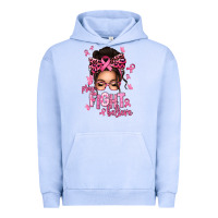 Pigment Grape Ice pray fight believe breast cancer afro messy bun Urban Hoodie - texasbilliewilder