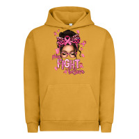 Pigment Peanut Butter pray fight believe breast cancer afro messy bun Urban Hoodie - texasbilliewilder