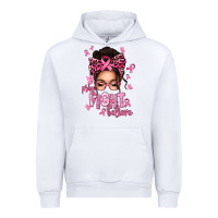 White pray fight believe breast cancer afro messy bun Urban Hoodie - texasbilliewilder