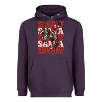 Plum howdy santa cowboy christmas Heavyweight Hoodie - MaliasSmallBusiness
