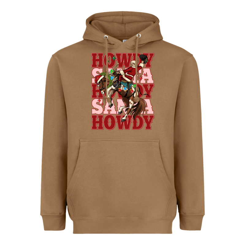 Howdy Santa Cowboy Christmas Heavyweight Hoodie by MaliasSmallBusiness | Teevron