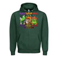 Sports Green Hallothanksmas Zipper Hoodie - NancyCooperArtShop