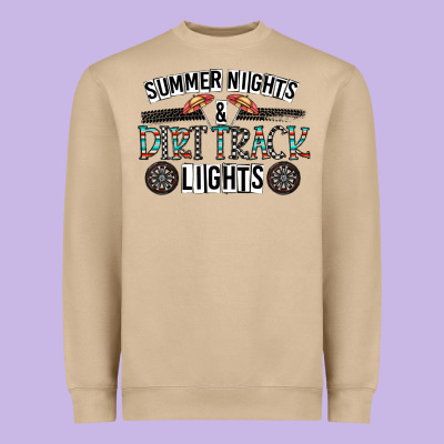 Summer Night & Dirt Track Lights Heavyweight Sweatshirt Designed By Cowhidedigitalart