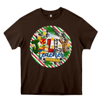Chocolate Brown Christmas Jolly Teacher Heavy Core Tee - Artiststas