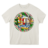 Cream Christmas Jolly Teacher Heavy Core Tee - Artiststas