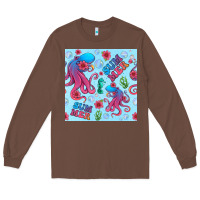 Chestnut summer and octopus seamless pattern Long Sleeve Tee - BundleAndBundleShop