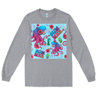 Heather Grey summer and octopus seamless pattern Long Sleeve Tee - BundleAndBundleShop