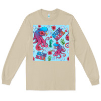 Mushroom summer and octopus seamless pattern Long Sleeve Tee - BundleAndBundleShop