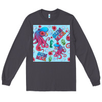 Smoke summer and octopus seamless pattern Long Sleeve Tee - BundleAndBundleShop