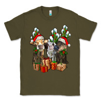 Army Green western christmas cows and cactuses Classic Tee - AdoDesignShop