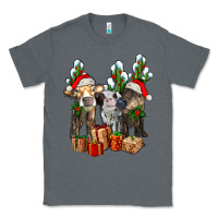 Charcoal Heather western christmas cows and cactuses Classic Tee - AdoDesignShop