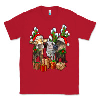 Red western christmas cows and cactuses Classic Tee - AdoDesignShop