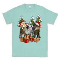 Seafoam western christmas cows and cactuses Classic Tee - AdoDesignShop