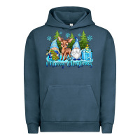 Pigment Midnight Navy merry christmas gnomes Urban Hoodie - texasbilliewilder