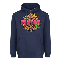 Navy mama christmas lights Heavyweight Hoodie - MaliasSmallBusiness