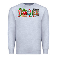 Heather Grey christmas teacher Premium Sweatshirt - NancyCooperArtShop