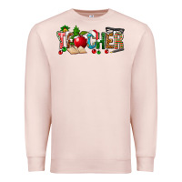 Pale Pink christmas teacher Premium Sweatshirt - NancyCooperArtShop