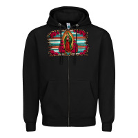Black lady of guadalupe serape and roses Zipper Hoodie - Jasminsmagicworld