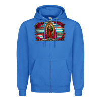 True Royal lady of guadalupe serape and roses Zipper Hoodie - Jasminsmagicworld