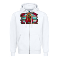 White lady of guadalupe serape and roses Zipper Hoodie - Jasminsmagicworld