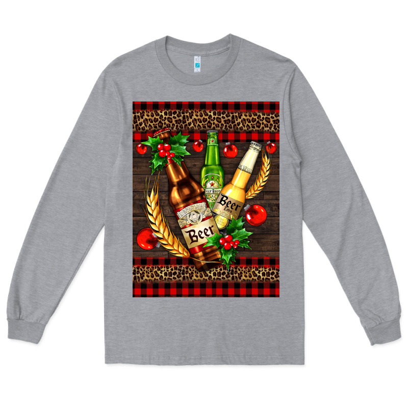 Beer Bottles With Mistletoe Long Sleeve Tee by AdoDesignShop | Teevron