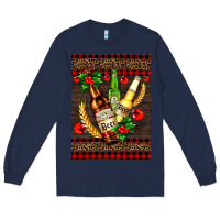 Navy beer bottles with mistletoe Long Sleeve Tee - AdoDesignShop