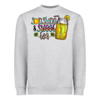 Heather Grey sunshine & sweet tea Heavyweight Sweatshirt - CowhideDigitalArt