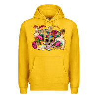Lemon mexican skull sombrero tequila bottle paper roses Premium Hoodie - Artiststas