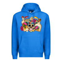 True Royal mexican skull sombrero tequila bottle paper roses Premium Hoodie - Artiststas