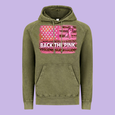 Back The Pink American Flag Vintage Hoodie Designed By Texasbilliewilder