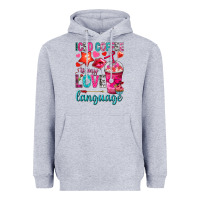 Heather Grey iced coffee is my love language Heavyweight Hoodie - NancyCooperArtShop