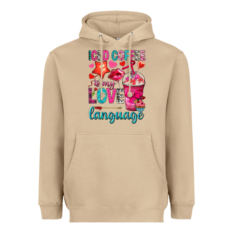 Iced Coffee Is My Love Language Heavyweight Hoodie by NancyCooperArtShop | Teevron
