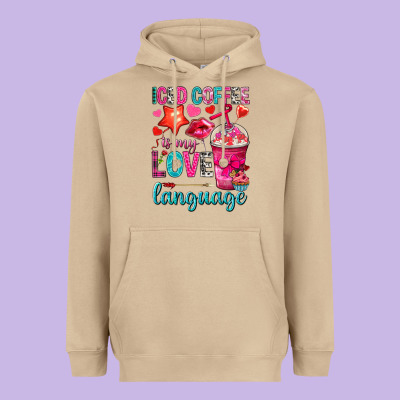 Iced Coffee Is My Love Language Heavyweight Hoodie Designed By Nancycooperartshop