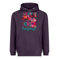Plum iced coffee is my love language Heavyweight Hoodie - NancyCooperArtShop