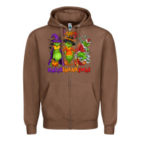 Chestnut Happy Hallothanksmas Zipper Hoodie - NancyCooperArtShop