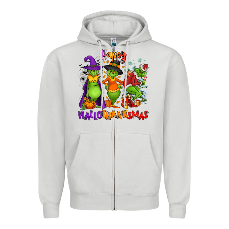 Happy Hallothanksmas Zipper Hoodie by NancyCooperArtShop | Teevron