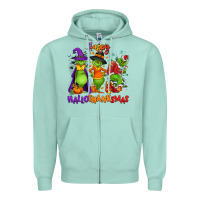 Seafoam Happy Hallothanksmas Zipper Hoodie - NancyCooperArtShop