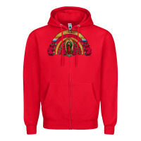 Red lady of guadalupe rainbow Zipper Hoodie - Jasminsmagicworld