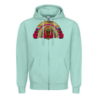 Seafoam lady of guadalupe rainbow Zipper Hoodie - Jasminsmagicworld