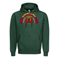 Sports Green lady of guadalupe rainbow Zipper Hoodie - Jasminsmagicworld