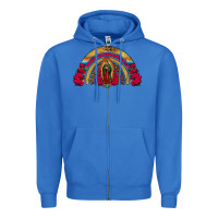 True Royal lady of guadalupe rainbow Zipper Hoodie - Jasminsmagicworld