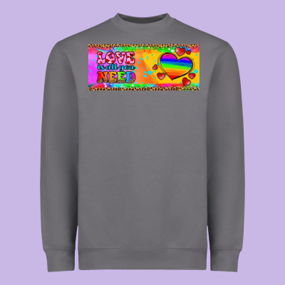 Love Is All You Need  Mug 15 Oz Heavyweight Sweatshirt Designed By Hra Design Shop