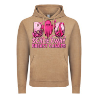 Vintage Coffee Boo Scare Away Breast Cancer Vintage Hoodie - texasbilliewilder