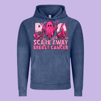 Boo Scare Away Breast Cancer Vintage Hoodie Designed By Texasbilliewilder