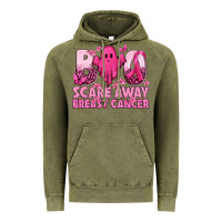 Vintage Olive Boo Scare Away Breast Cancer Vintage Hoodie - texasbilliewilder