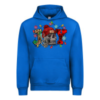 Cobalt Christmas Joy skeleton Urban Hoodie - NancyCooperArtShop